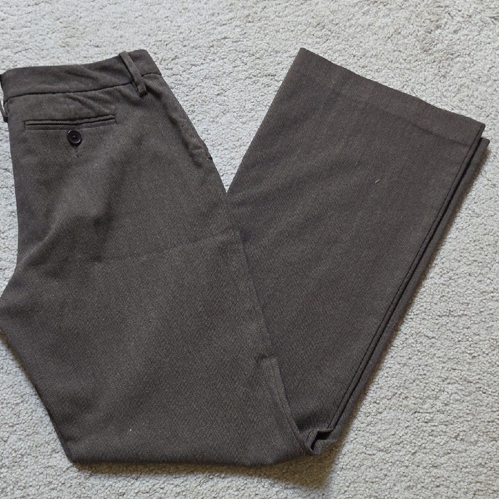 Women's Classic Brown Straight Leg Dress  Pants